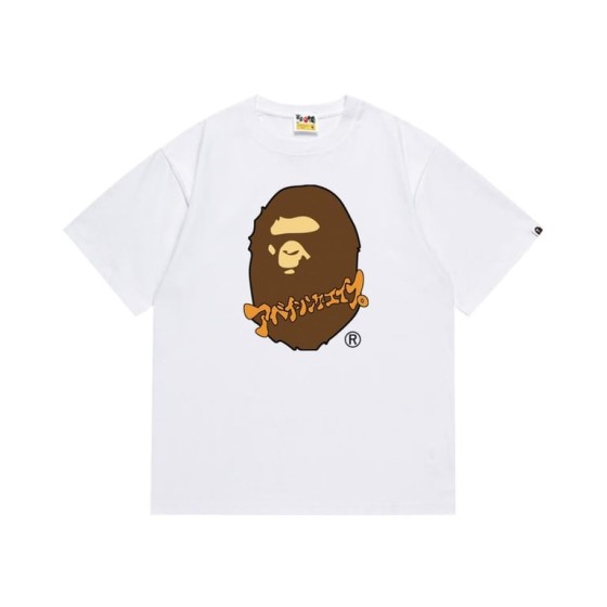 White BAPE T-Shirt with Graffiti Style Ape Head